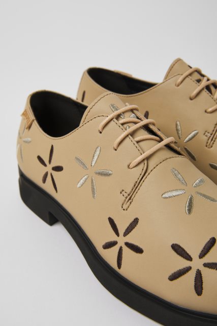 Išskirtiniai Camper Twin Smėlio Spalvos Odiniai Batai Moterims Išskirtiniai Camper Twin Smėlio Spalvos Odiniai Batai Moterims